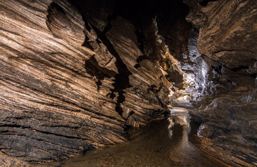 Inside the cave, New Zealand
