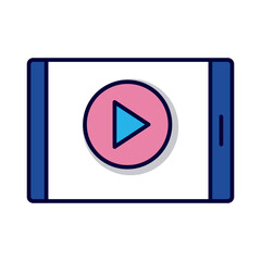 smartphone with play button education online line style