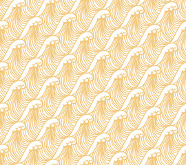 Hokusai Japanese wave seamless repeat pattern background