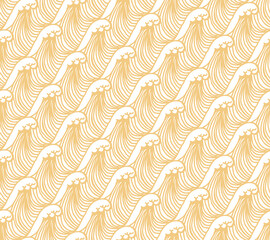 Hokusai Japanese wave seamless repeat pattern background