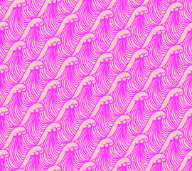 Hokusai Japanese wave seamless repeat pattern background