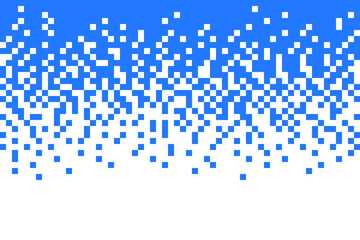 Fading pixel pattern background.Blue and white pixel background. Vector illustration.