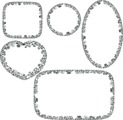 vector drawing flower garden border set