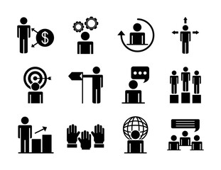 bundle of business people avatars set icons