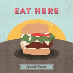 Special burger poster