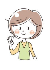 国際手話・ハンドジェスチャー・数字の4（女性）