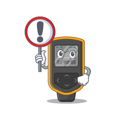 Fototapeta premium A cartoon icon of dive computer with a exclamation sign board
