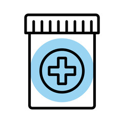 bottle of medicine drugs line style icon