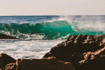 Wave breaking at Avalon beach, Sydney