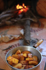 corn on the wood stove