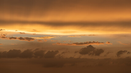 Golden cloud landscape at dusk