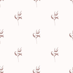 Willow Branch with Leaves Seamless Pattern in a Trendy Minimal Style. Botanical Background. Floral Vector