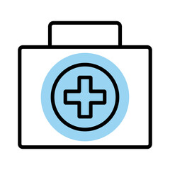 Fototapeta premium medicine drug kit line style icon