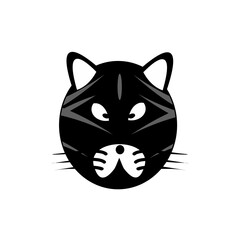 Vector design of a cat's face on a white background. An animal. vector logo