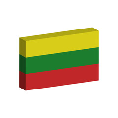 3D flag of Lithuania