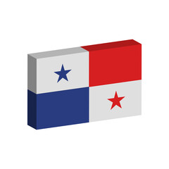 3D flag of Panama