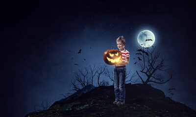 Spooky halloween image . Mixed media