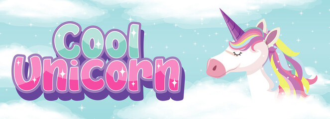 Cool unicorn text sign © brgfx
