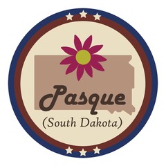 South dakota state with pasque flower