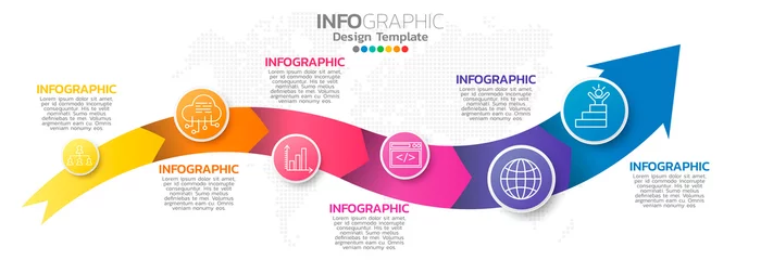 Foto op Plexiglas Infographic elements for content, diagram, flowchart, steps, parts, timeline, workflow, chart. © sticker2you