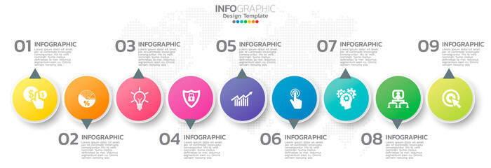 Naklejka premium Infographic elements for content, diagram, flowchart, steps, parts, timeline, workflow, chart.