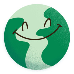 Happy earth planet cartoon