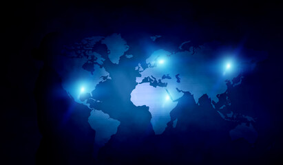 Global technologies concept . Mixed media