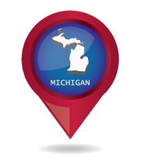 Map pointer with michigan state