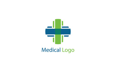 Medical Logo with cross symbol in simple modern shape