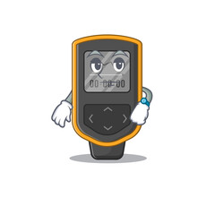 Fototapeta premium Mascot design style of dive computer with waiting gesture