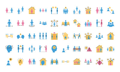 bundle of distance social set icons