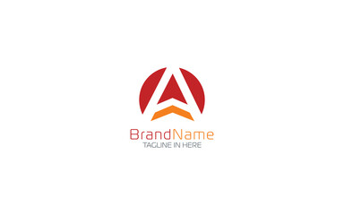 Letter A logo design template with triangle symbol in modern minimalist style