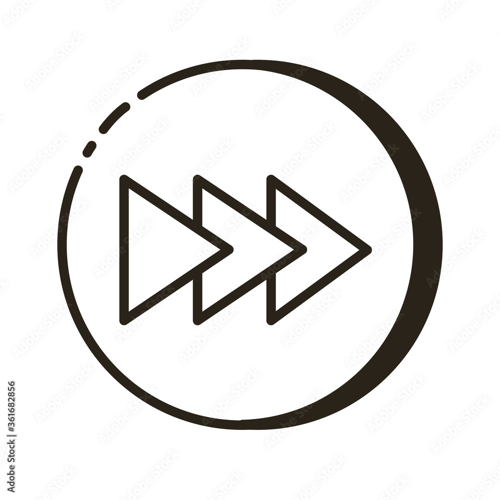 Poster arrows right direction button line style icon