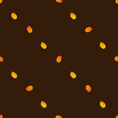 Fototapeta na wymiar Vector seamless pattern with autumn leaves on a dark background. For napkins, decoration, wrapping paper, wallpaper