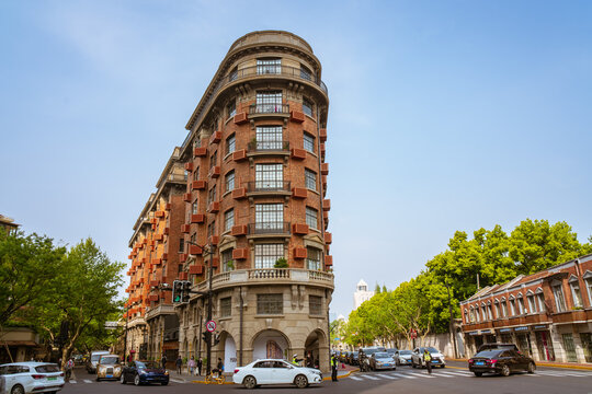Wukang Building, a historic landmark in the old town in Shanghai, China.