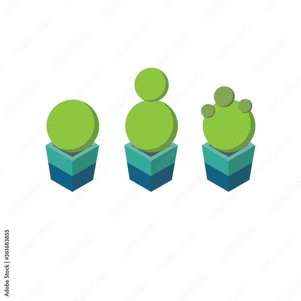 Sticker Isometric plant pots