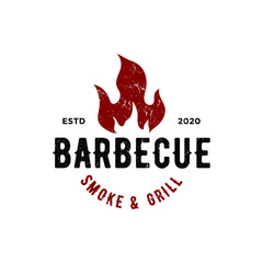 Vintage Retro Rustic BBQ Grill, Barbecue, Barbeque Label Stamp Logo design vector