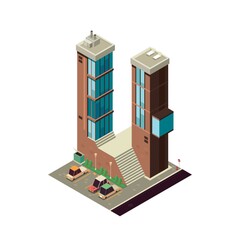 Isometric building alphabet U