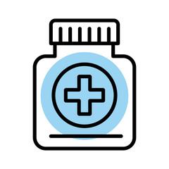 bottle of medicine drugs line style icon