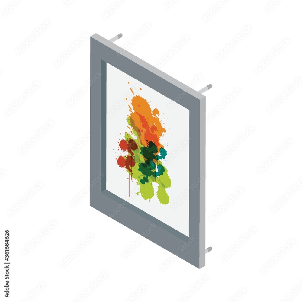 Wall mural isometric wall frame