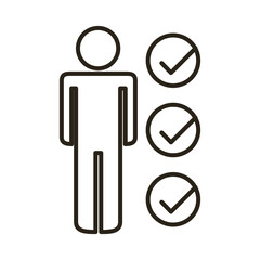 businessman figure with checklist line style icon