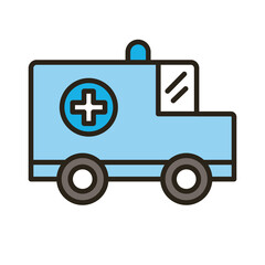 ambulance car vehicle line and fill style icon