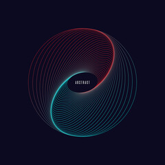 Tunnel abstract. Twisted colored circle 3d. Twisted lines. gradient logo. Sphere 3d
