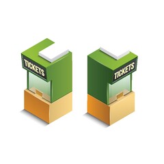Isometric tickets counter