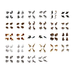 Set of isometric animals