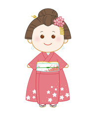 着物　女性　笑顔