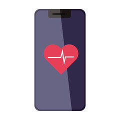 smartphone healthcare and medicine, and heart rate cardiology vector illustration design
