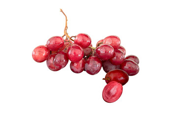 Grapes were placed on a white ground