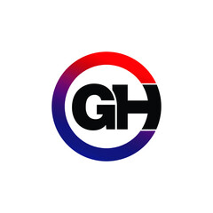 Letter GH circle logo icon design vector. monogram logo vector illustration