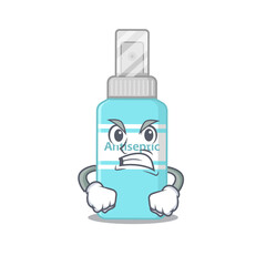 A cartoon picture style of antiseptic having a mad face